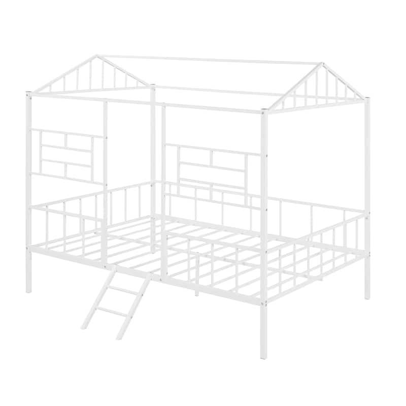 Metal House Bed Frame with Slatted Support