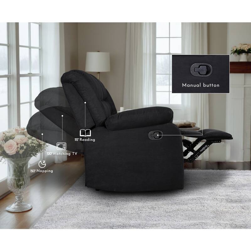 93" Width Polyester/Suede 5-Piece Manual Reclining Sectional Sofa