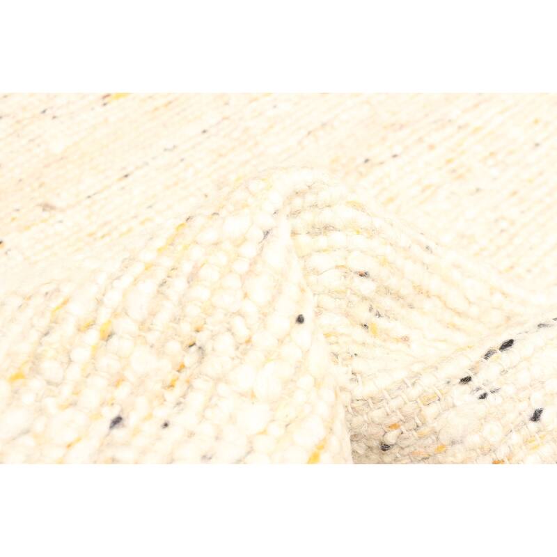 ECARPETGALLERY Braid weave Sienna Beige, Cream Wool Rug - 4'11 x 8'1