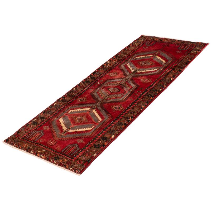 ECARPETGALLERY Hand-knotted Andelz Red Wool Rug - 3'8 x 9'6
