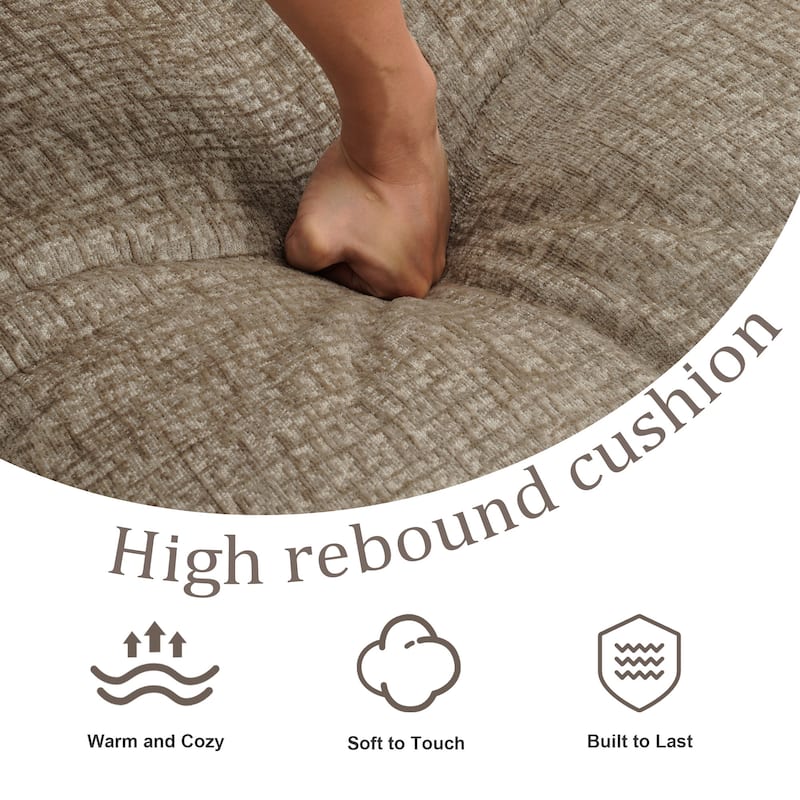 Chenille No Assembly Modular Sectional Sofa Cloud Couch with Ottoman