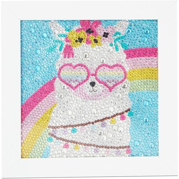 slide 2 of 6, Bright Creations 5D Diamond Painting Kit with Frame DIY Wall Art Tool Accessories, Llama 6x6"