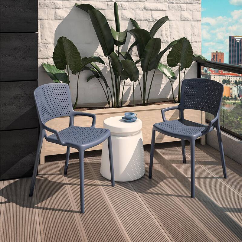 COSCO Outdoor/Indoor Stacking Resin Dining Chair, Set of 2