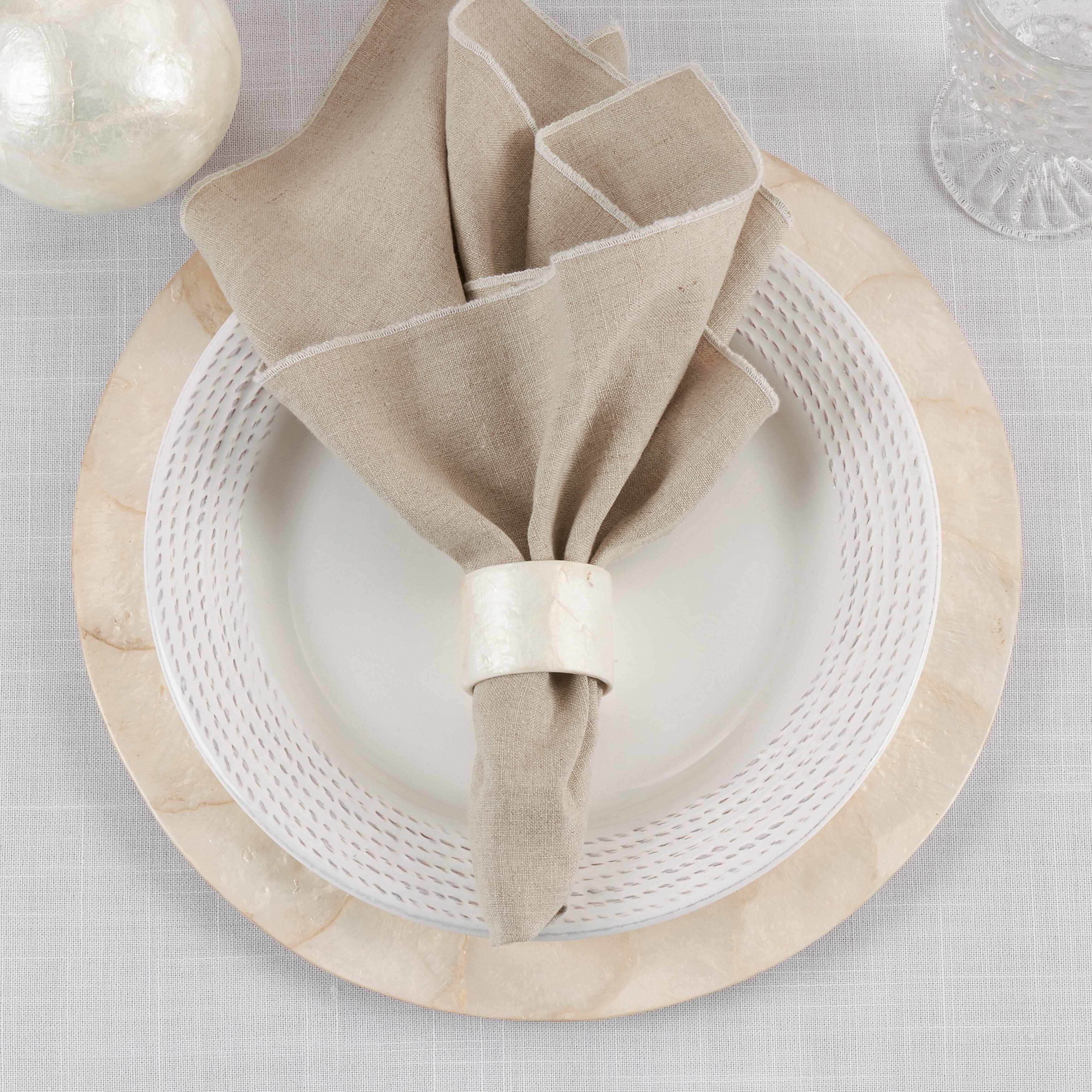 Capiz Design Napkin Rings (Set of 4) Ivory On Sale Bed Bath