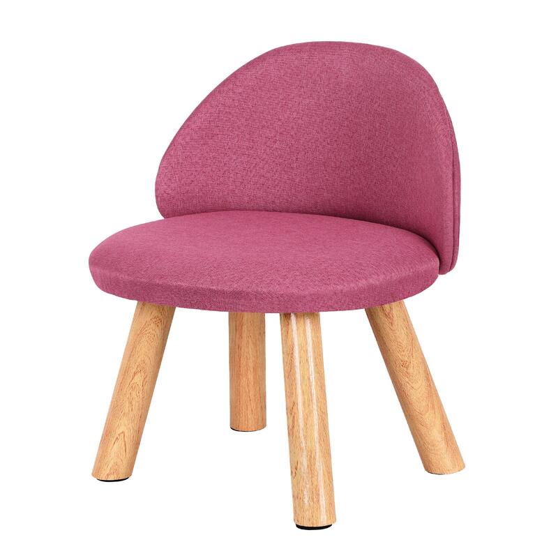 Economical and Creative Children's Solid Wood Backrest Stool - Purple