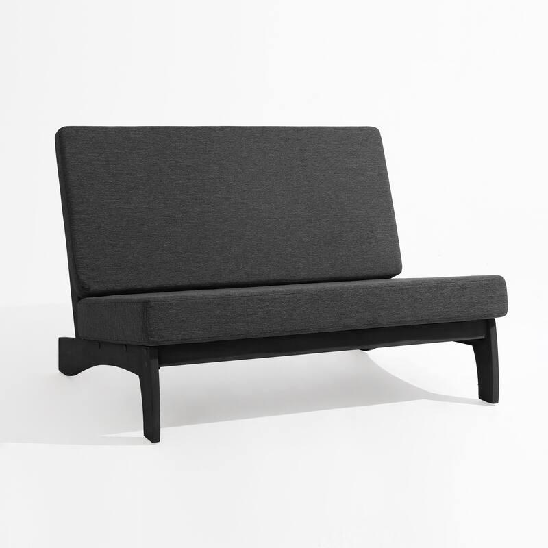 4 Set Outdoor Patio Teak Wood Club Chairs Loveseat with Coffee Table