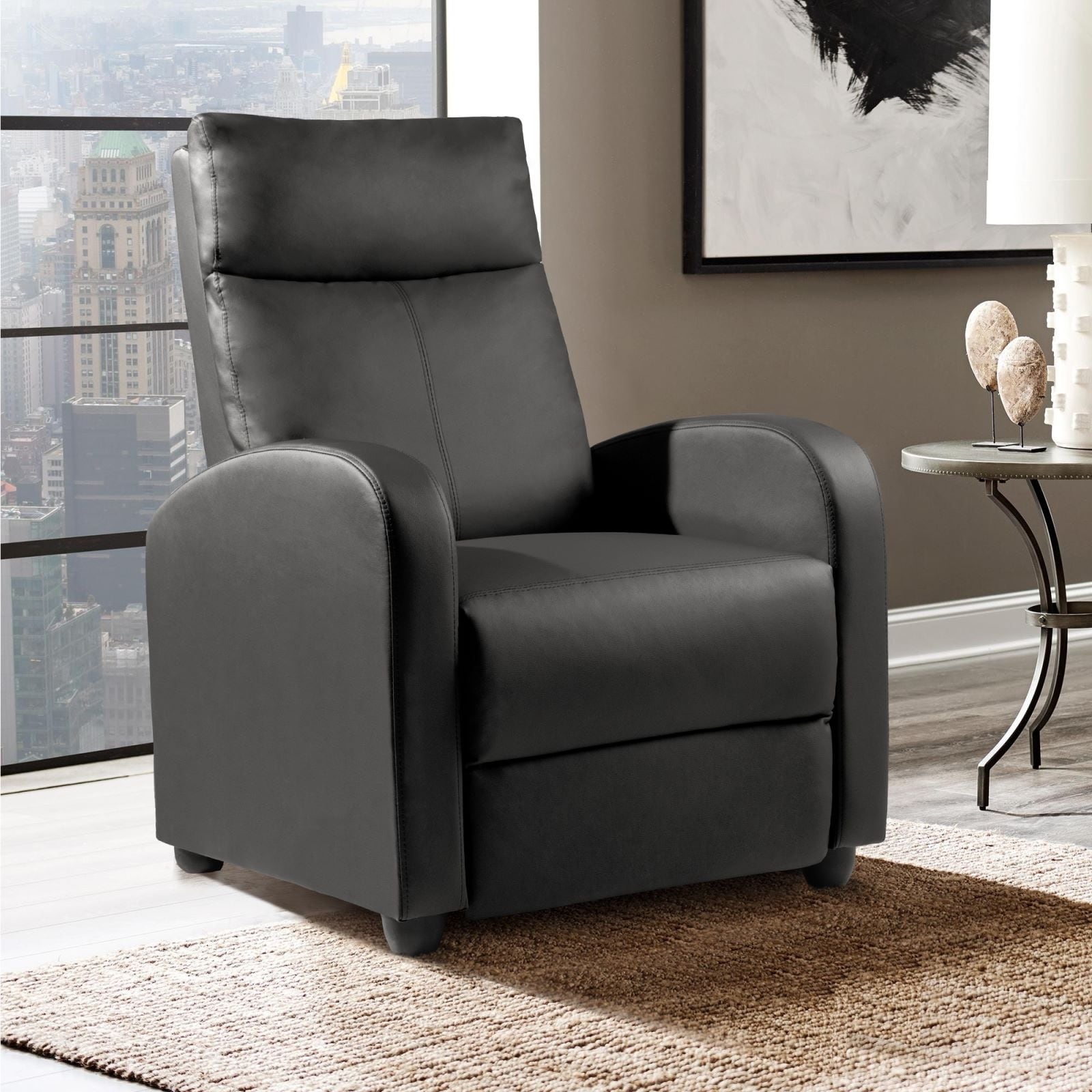 PU Leather Recliner Chair Push Back Recliner Single Sofa Home
