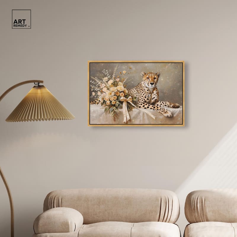 Bouquet Cheetah Canvas by Art Remedy