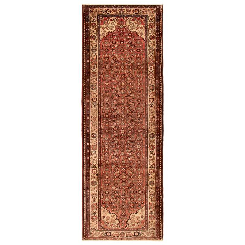 ECARPETGALLERY Hand-knotted Andelz Red Wool Rug - 3'7 x 10'1 - Light Red - 3'7 x 10'1