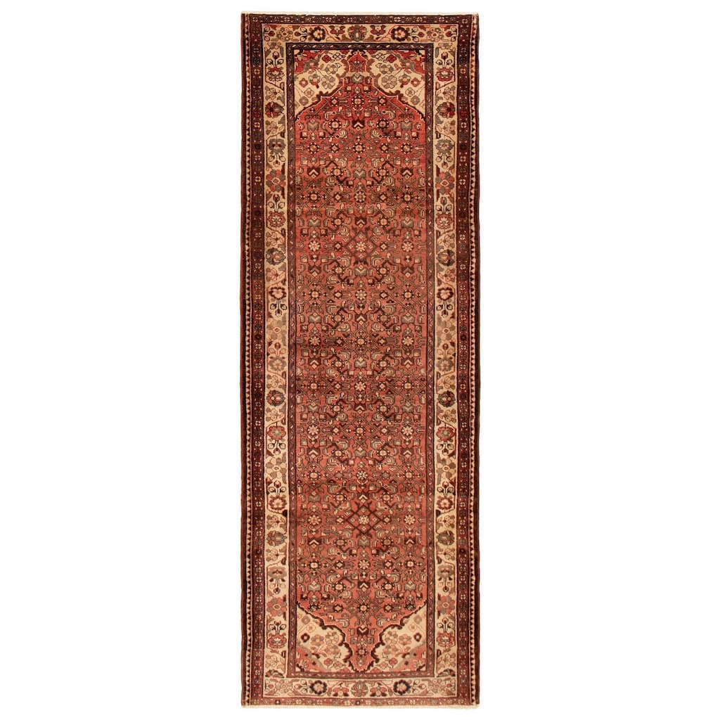 ECARPETGALLERY Hand-knotted Andelz Red Wool Rug - 3'7 x 10'1