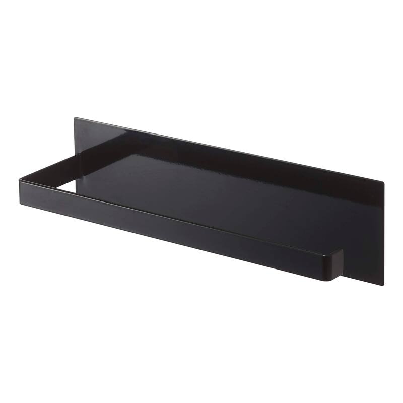 Yamazaki Home Magnetic Paper Towel Holder, Steel, Holds 2.2 lbs - L 2.95 x W 3.15 x H 11.42 inches - Black