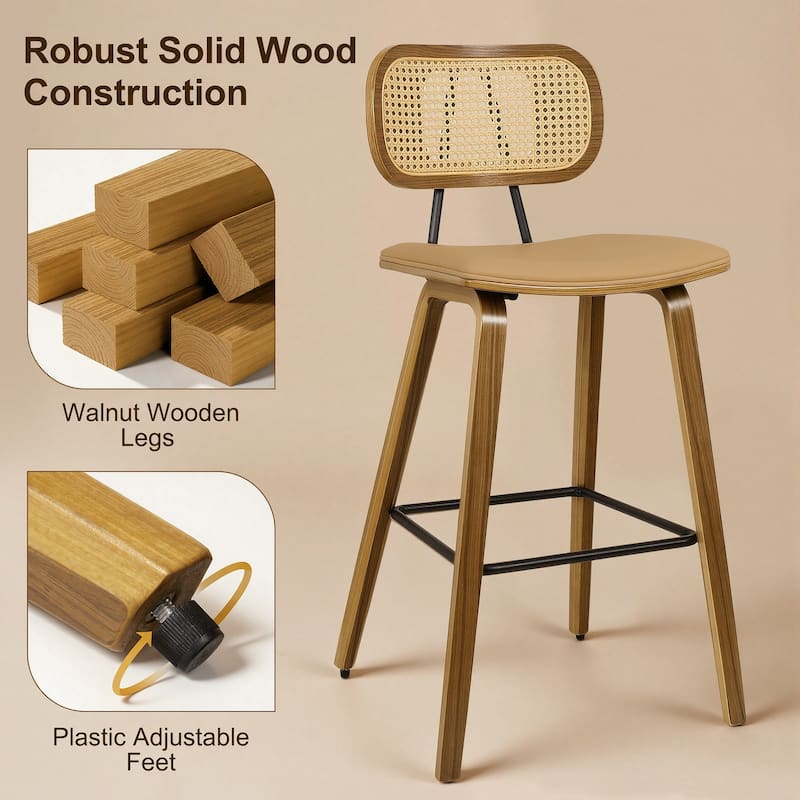 26-Inch Upholstered Counter/ Bar Stools Set of 2 or 3 - 35.1"H x 17.7"W x 19.5"D