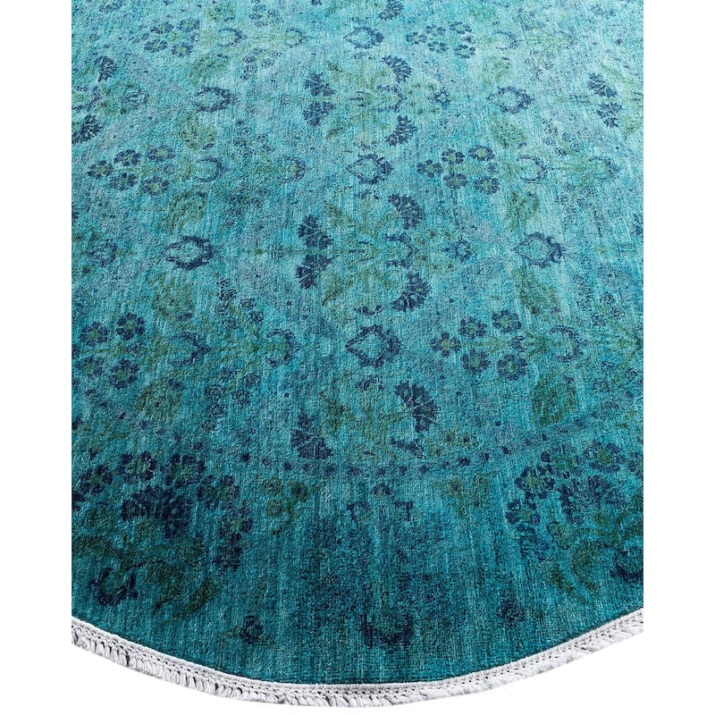 Vibrance One-of-a-Kind Hand-Knotted Area Rug - Blue, 6' 1" x 6' 1" - 6' 1" x 6' 1"