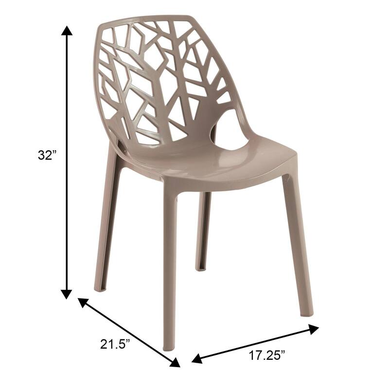 Cornelia Modern Stackable Dining Chair with Cut-out Design Accent Side Chair for Dining rooms, Patios, or Kitchens (Set of 4)