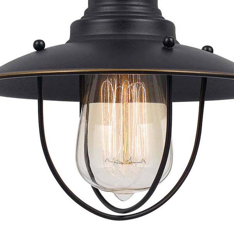 Modern Pendant Light 8 Inch Dark Bronze Metal - Stylish Ceiling Light Fixture - 9