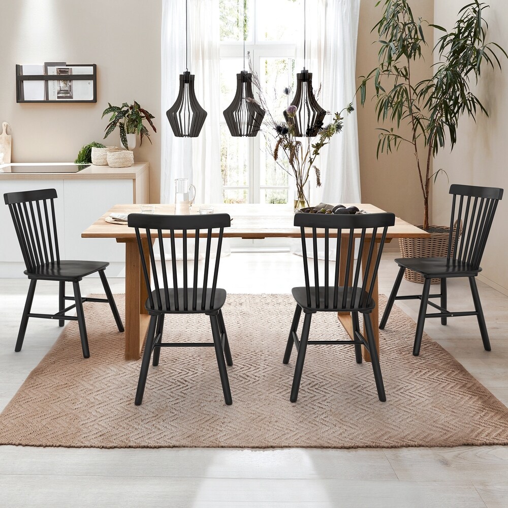 Black Wood Set of 4 Dining Chairs Bed Bath Beyond