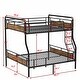 preview thumbnail 16 of 37, Metal Bunk Bed Retro Black Bed Frame with Ladder and Guardrail, Industrial Detachable Bunkbeds Convertible 2 Platform Beds