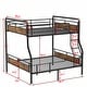 preview thumbnail 3 of 37, Metal Bunk Bed with Safety Guardrail Ladder and 8.1" Under Bed Storage, Vintage Wood and Gold Painting Detachable Bunk Bed