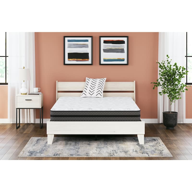 Signature Design by Ashley Pocketed Hybrid White 10 Inches Medium Mattress - White/Grey - Full