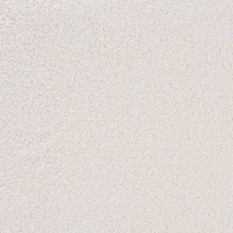 Brielle Modern and Contemporary Ivory Boucle Upholstered and Natural Brown Finished Wood Ottoman