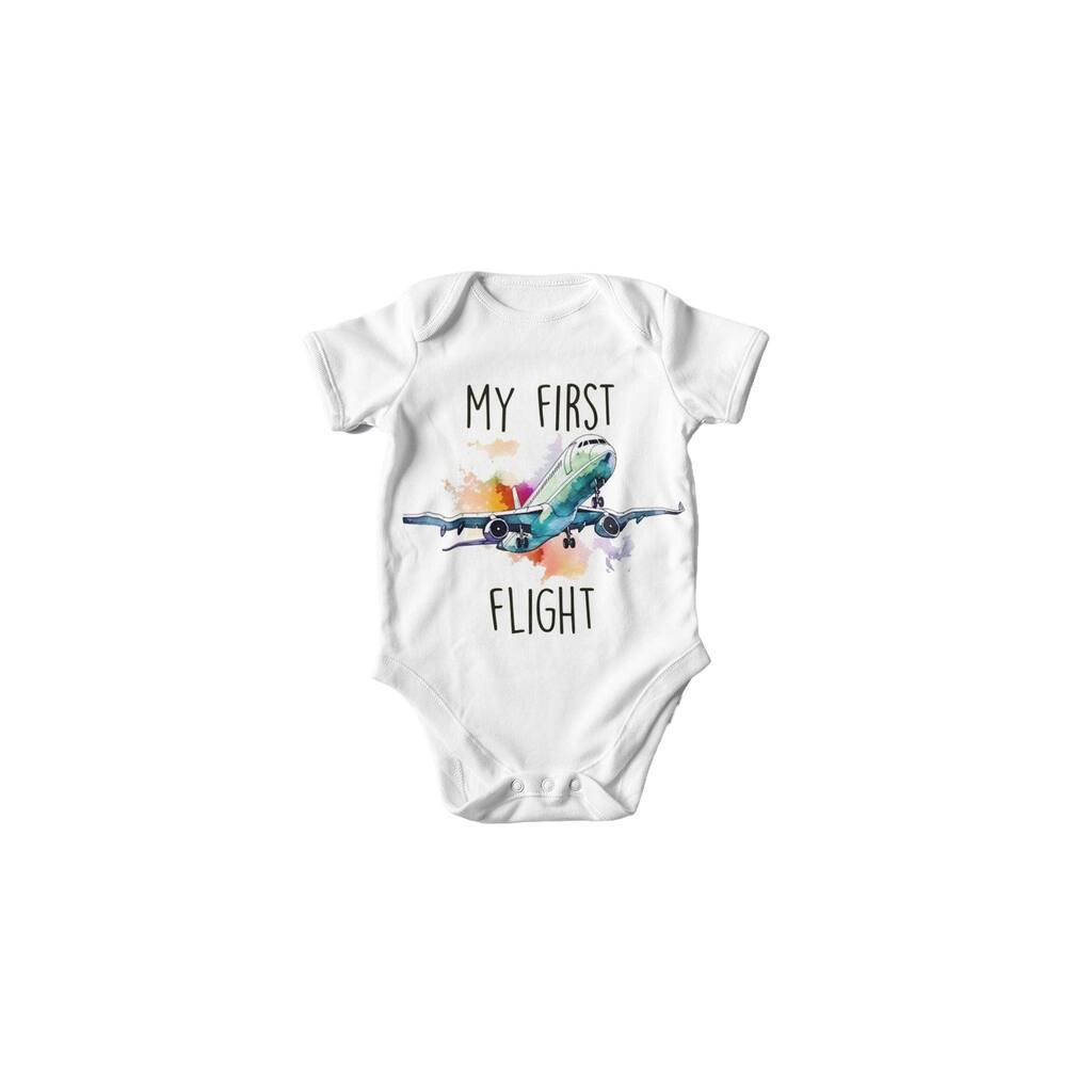 First Airplane Flight - Baby Boy Girl Clothes Infant Bodysuit Funny Cute Newborn