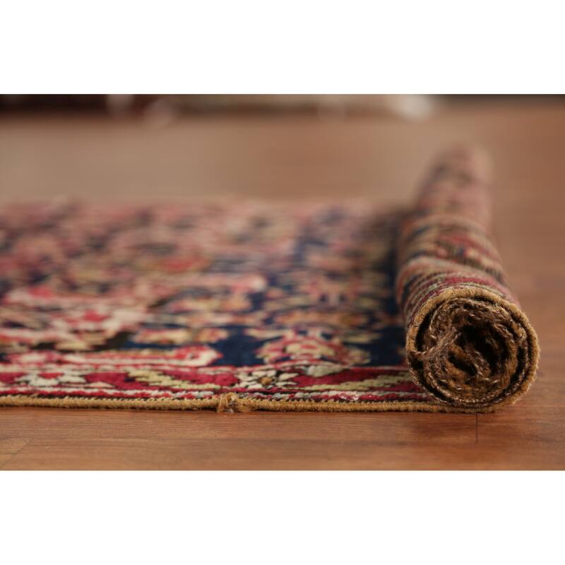 Vegetable Dye Karabagh Persian Antique Runner Rug Handmade Wool Carpet - 3'8" x 19'8"
