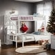 preview thumbnail 2 of 14, Luxury Twin over Full Size Versatile Bed Configuration, Metal Bunk Bed with Storage Staircase and Open Wardrobe White