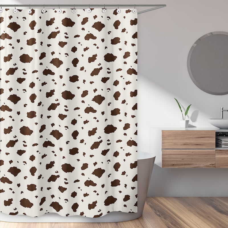 Sweet Jojo Designs Wild West Cow Boy Girl Gender Neutral Bathroom Fabric Bath Shower Curtain Brown Cream Western Southern Animal