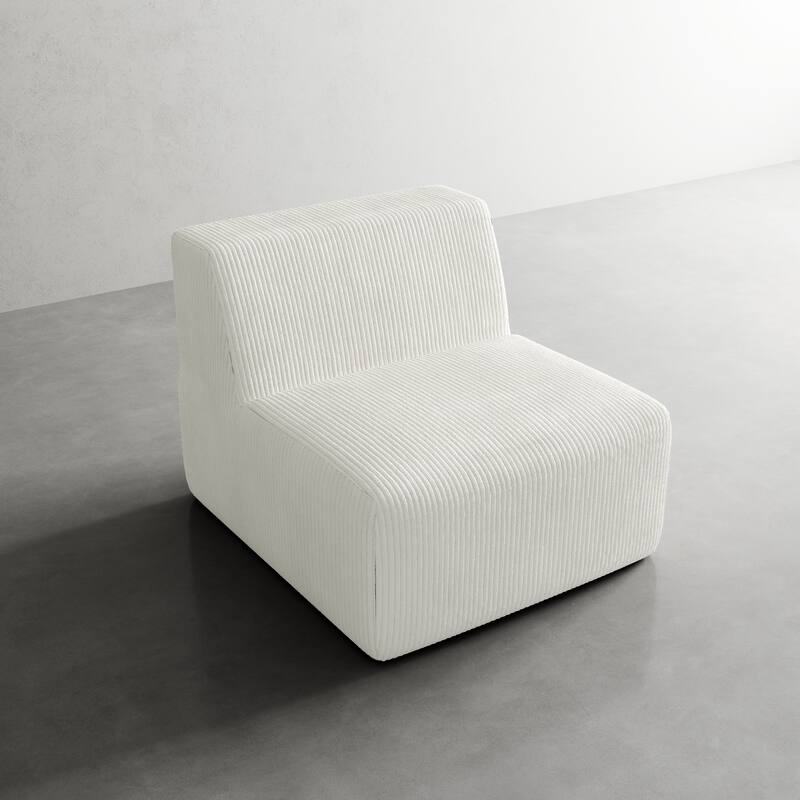 Corduroy Armless Chair Accent Chair - BEIGE