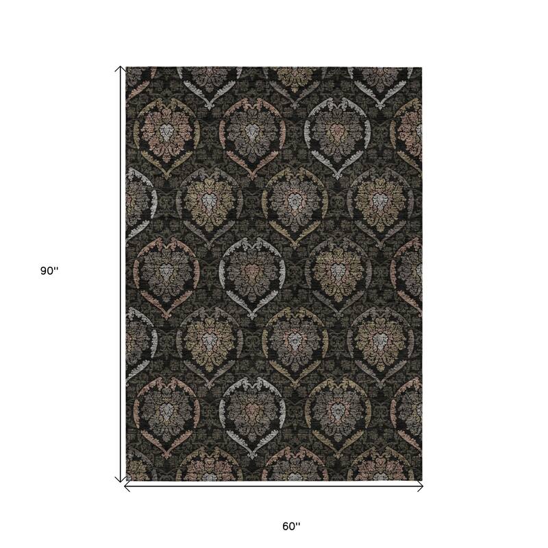 HomeRoots Medallion Transitional Rectangle Outdoor Rug