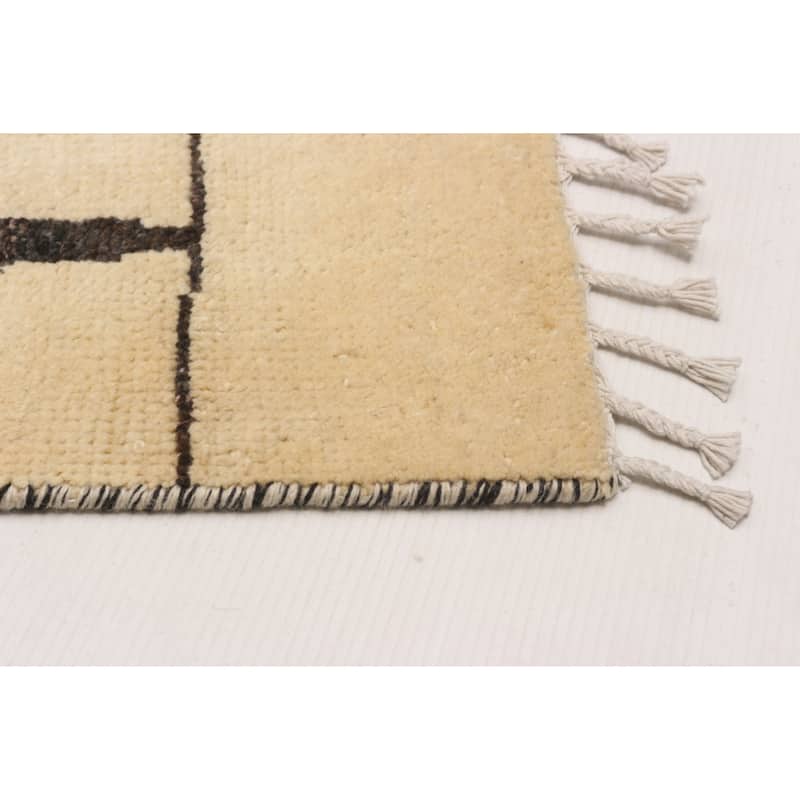 ECARPETGALLERY Hand-knotted Pak Finest Marrakesh Cream Wool Rug - 8'6 x 9'6