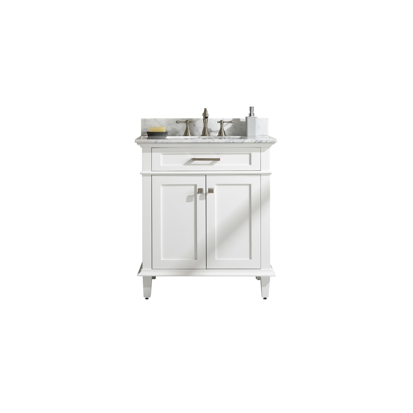 Legion Furniture 30 White Sink Vanity Wlf2230 W 30 In Painted 18 To 34 In Modern Contemporary Assembled Single Rectangle Single Vanities White Includes Hardware Marble