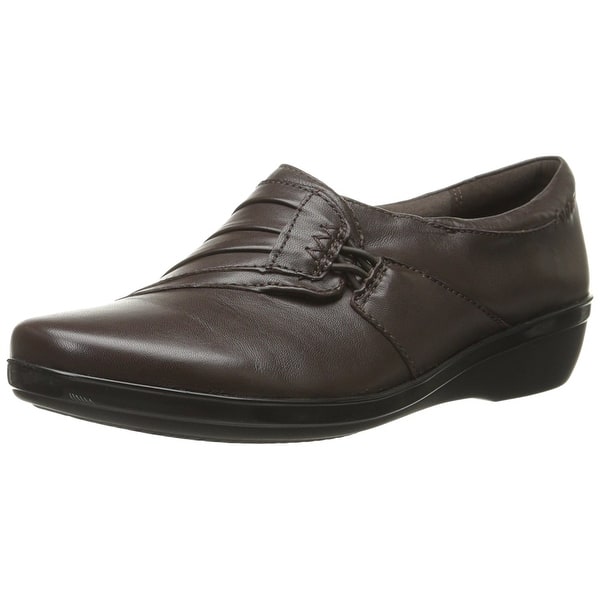 Shop Clarks Womens Everlay Coda Leather Closed Toe Loafers Overstock 22409274 Wide Black Leather 6