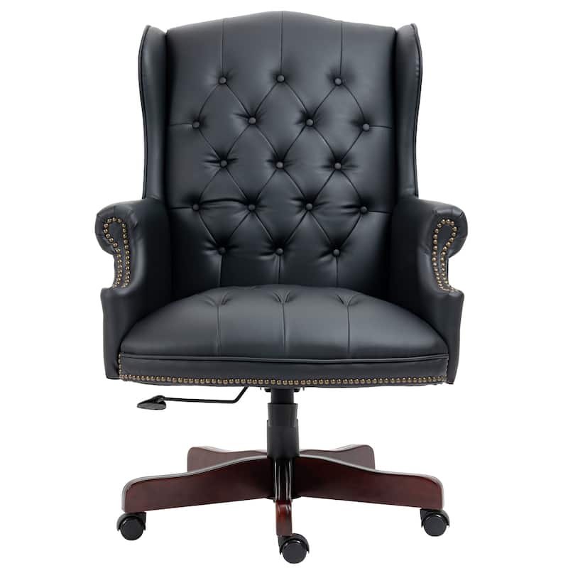 Executive Office Chair - High Back, Reclining, Ergonomic with Thick Padding, PU Leather, Smooth Glide Casters