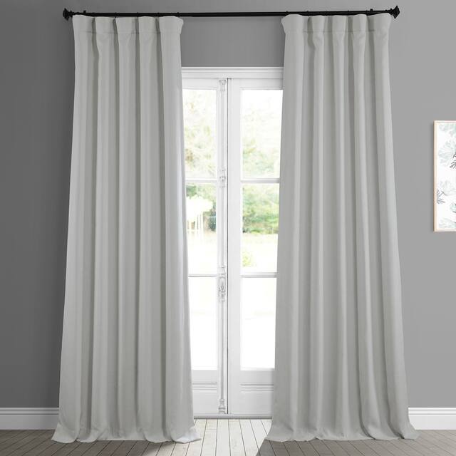 Exclusive Fabrics Faux Linen Room Darkening Curtain(1 Panel) - 50 x 120 - Oyster