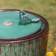 preview thumbnail 16 of 16, 15"H Turquoise Two Birds Embossed Leaf Pattern Cylindrical LED Ceramic Fountain by Glitzhome