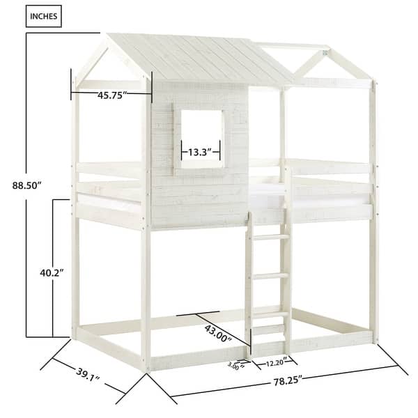 dimension image slide 1 of 3, Deer Blind House Bunk Bed Twin Over Twin Bunk Bed for Kids, Bunk Beds, Playhouse Twin Bunk Bed, Wooden Bunk Beds for Kids