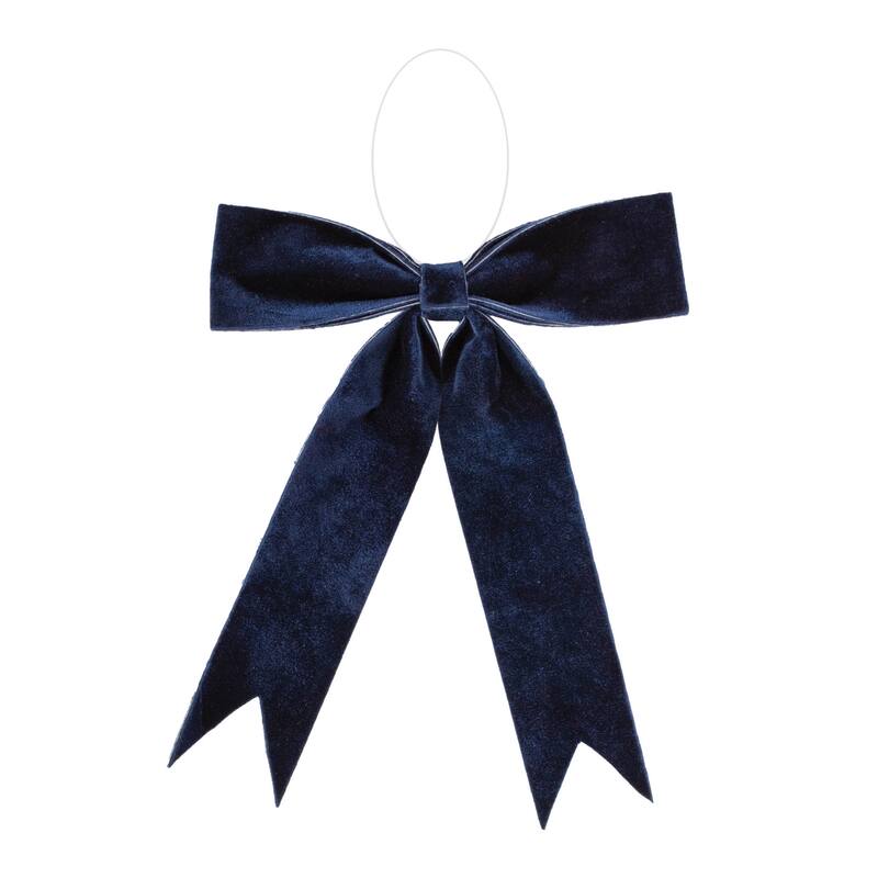 Polyester Holiday Bows with Clear Hanger for Christmas Decor Set of 2 - Blue-Type B