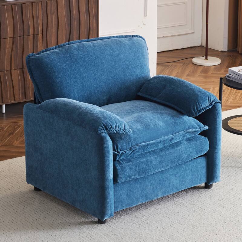 Comfortable Plush Armchair for Relaxation and Reading