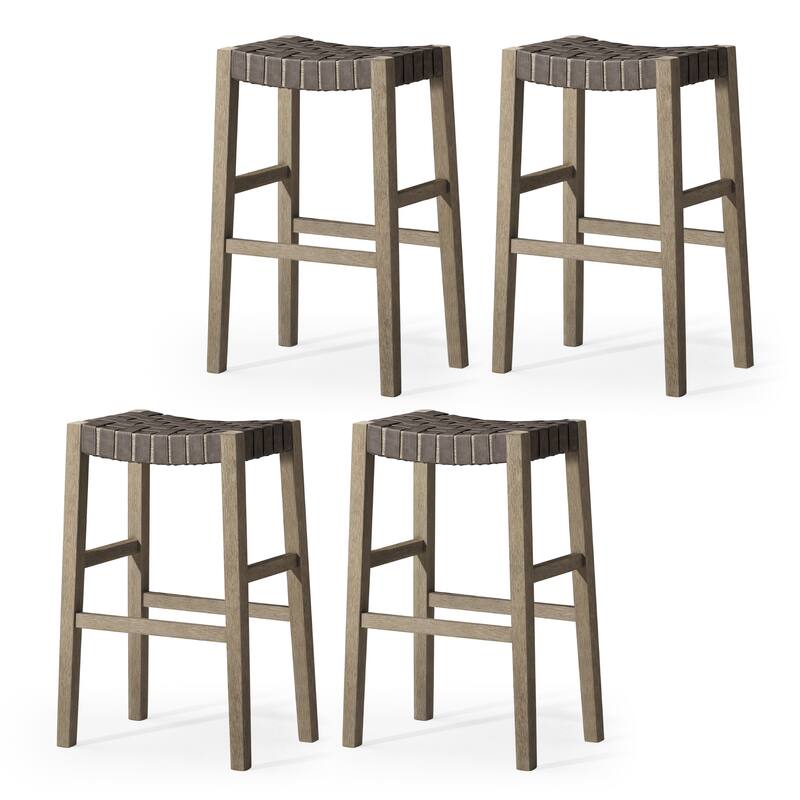 Maven Lane 31" Emerson Bar Height Kitchen Stool - Set of 4 - Weathered Grey
