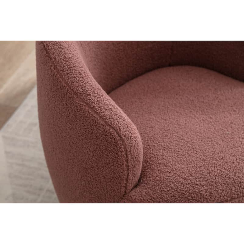 25.6" Swivel Barrel Chair with Black Coating