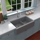 preview thumbnail 6 of 57, Karran Farmhouse/Apron-Front Quartz Double Bowl Kitchen Sink