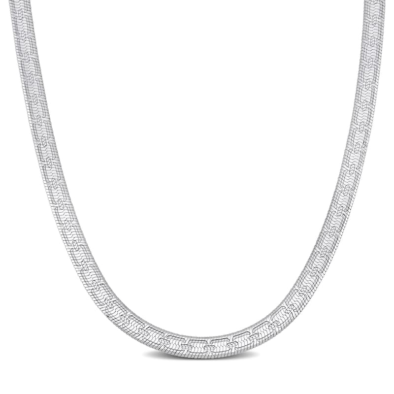 Miadora 4.5mm Fancy Herringbone Necklace in Sterling Silver