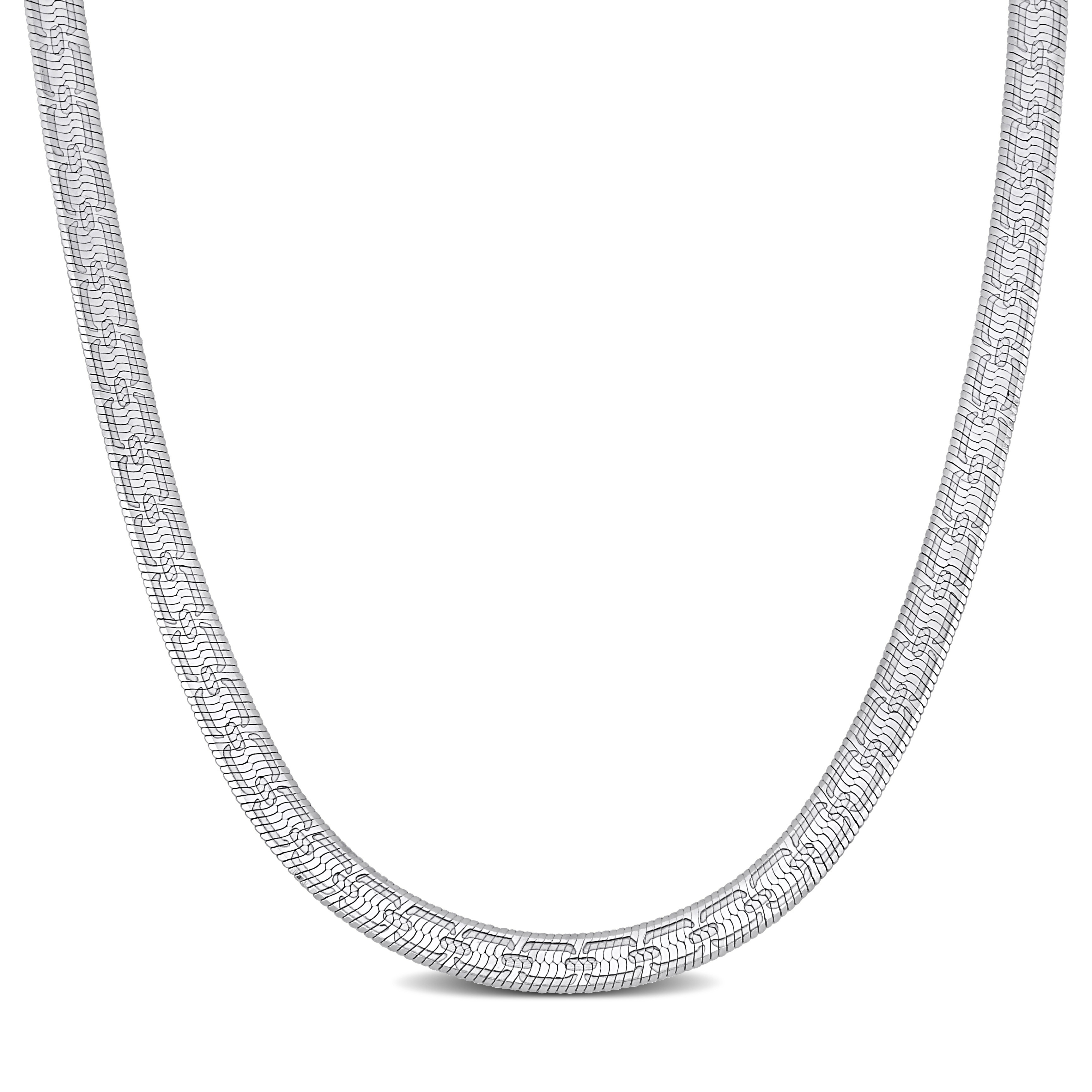 Miadora 4.5mm Fancy Herringbone Necklace in Sterling Silver