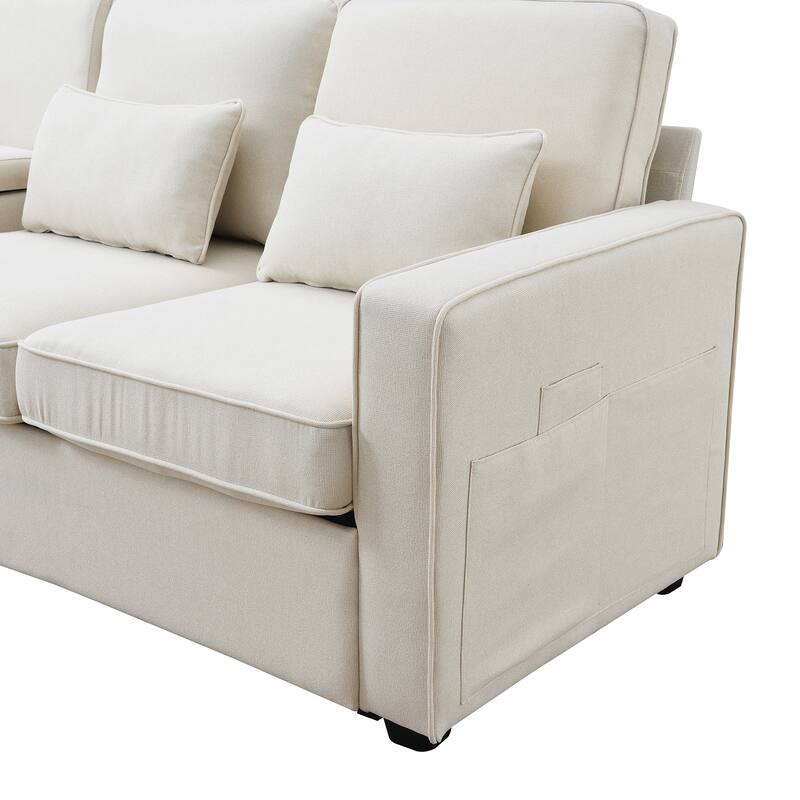 Cotton Linen Sofa with USB: Modern Comfort with Storage