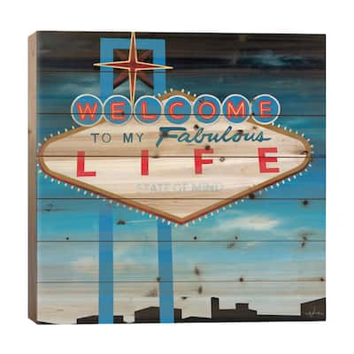 Welcome Print On Wood by KC Haxton - Multi-Color