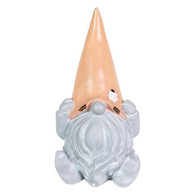 Exhart Solar Colorful Hat Grey Garden Gnome Statuary, 10 Inch