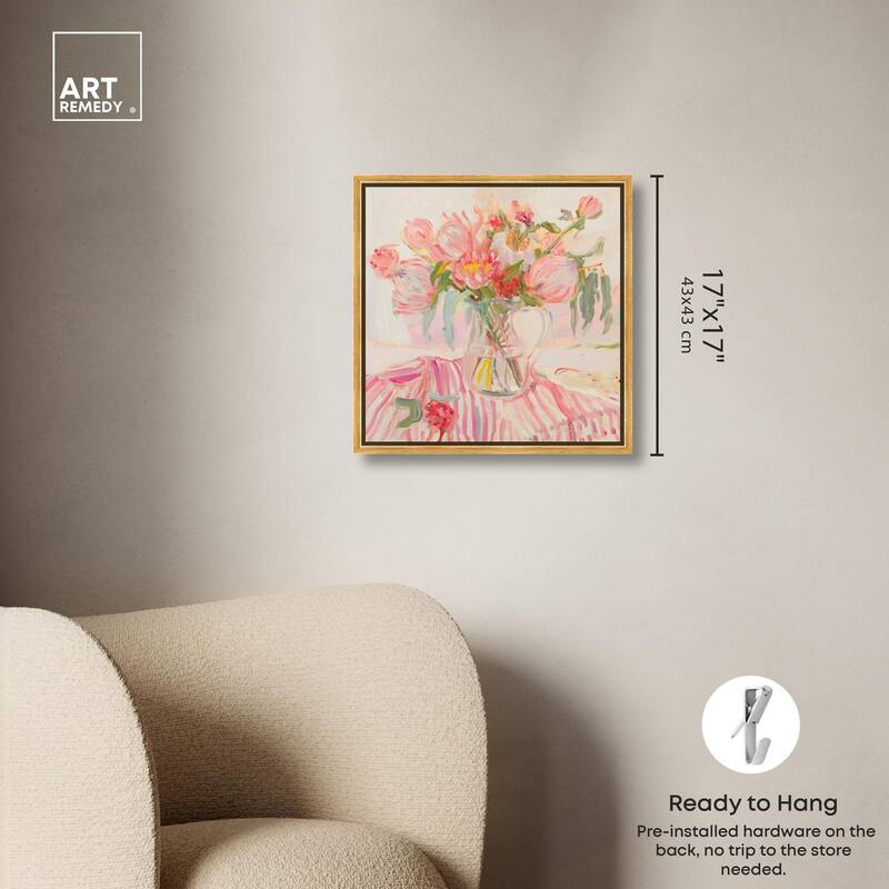 Candy Stripe Bloom Canvas by Art Remedy