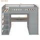 preview thumbnail 31 of 38, Multifunctional Design Full Size Loft bed with Built-in Desk