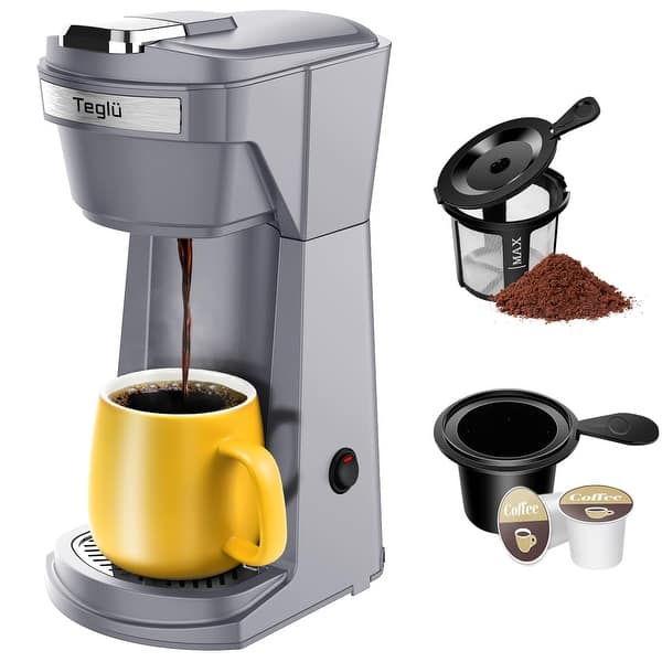 Single Serve Coffee Maker for K Cup & Ground Coffee, One Cup Coffee Machine  14 oz Fast Brewing, Fits Travel Mug 6.7" - Bed Bath & Beyond - 40376925